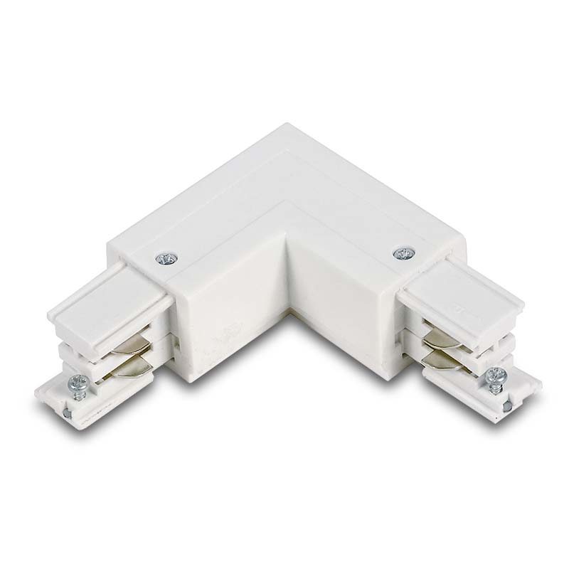 CONECTOR L-D DERECHA BLANCO PARA CARRIL TRACK